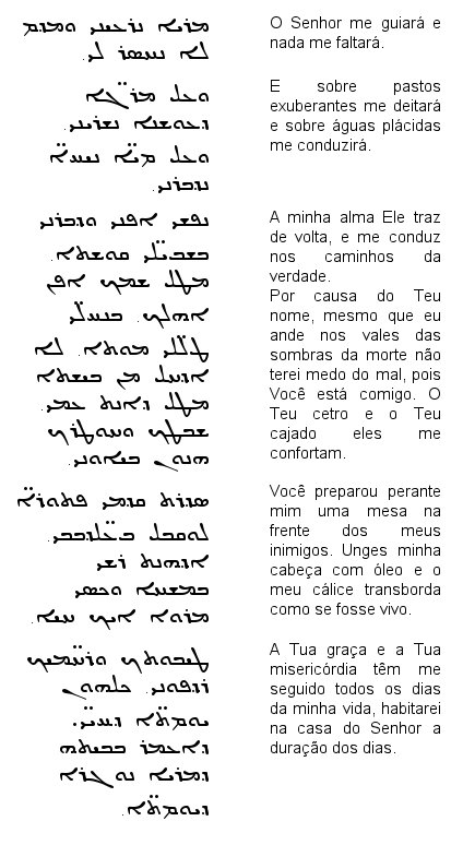 Salmo 23 Em Aramaico Antigo Aramaico