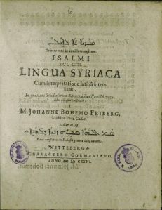 Psalmi XCI. CIII. Lingua Syriaca : Cum interpretatione latina interlineari. Dresdner Digitalisierungszentrum (DDZ).